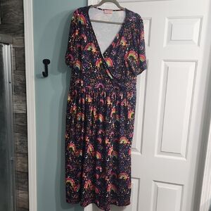 Colorful Rainbow Print Women's Dress